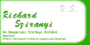 richard sziranyi business card